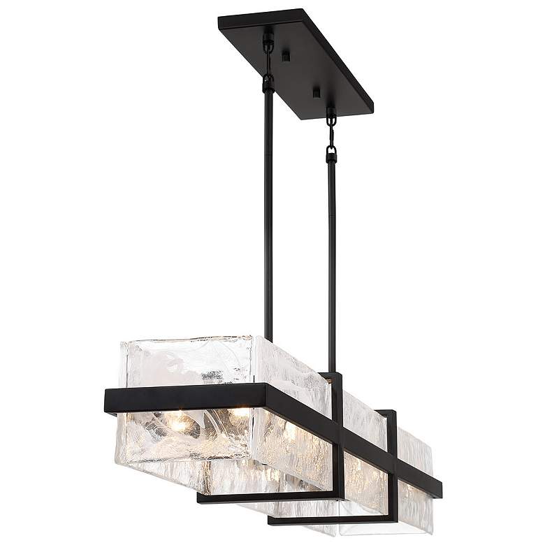 Image 4 Minka Cloud Break 48" Wide Coal Black Cloud Glass Linear Chandelier more views