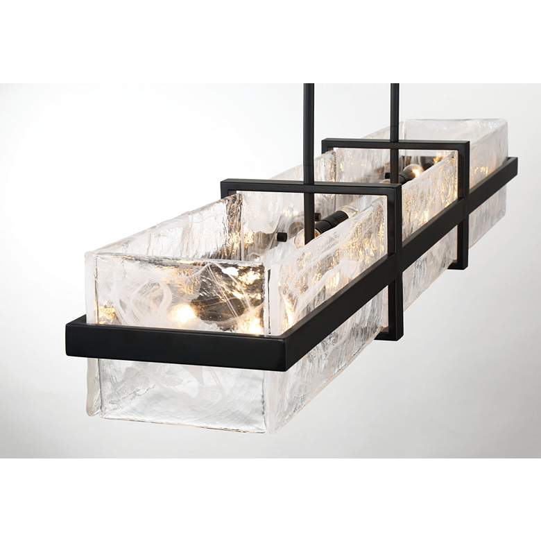 Image 6 Minka Cloud Break 48" Wide Coal Black Cloud Glass Linear Chandelier more views