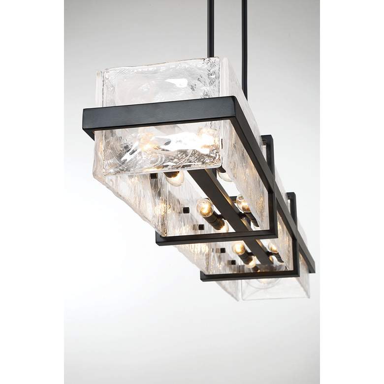 Image 7 Minka Cloud Break 48" Wide Coal Black Cloud Glass Linear Chandelier more views