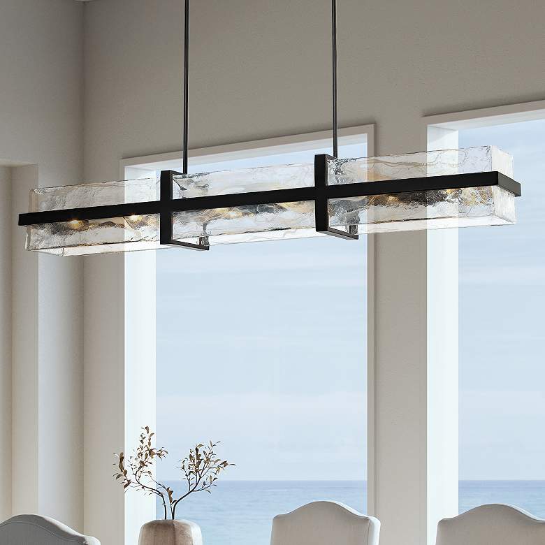 Image 2 Minka Cloud Break 59 3/4" Wide Coal Black Linear Chandelier
