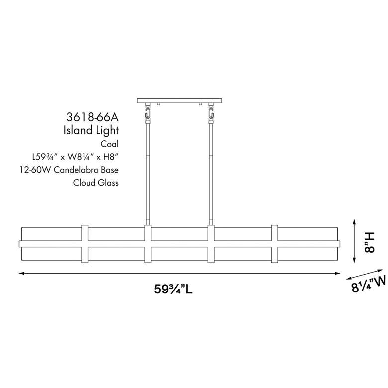 Image 6 Minka Cloud Break 59 3/4" Wide Coal Black Linear Chandelier more views