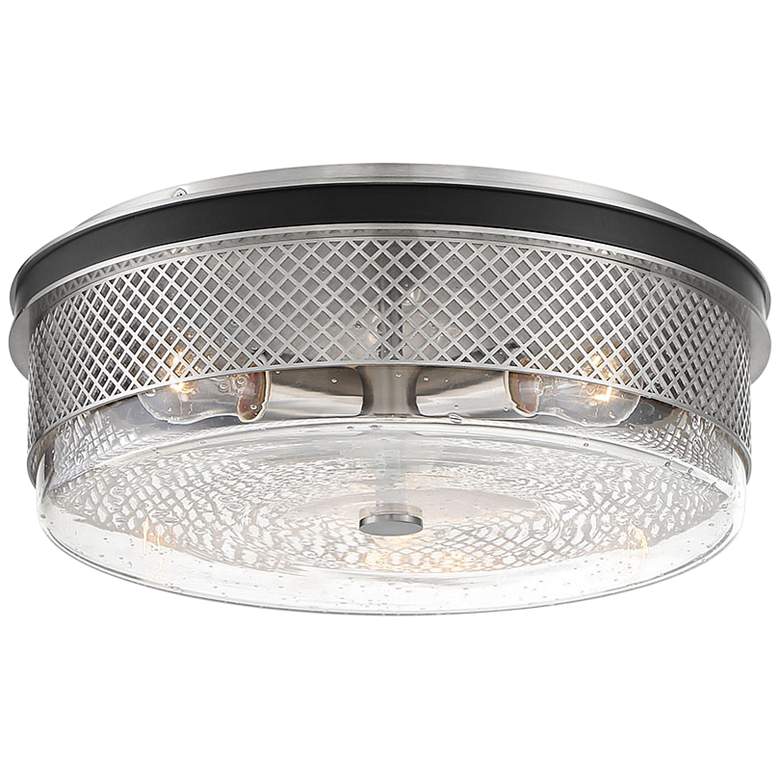 Image 1 Minka Cole's Crossing 15" Brushed Nickel 3-Light Ceiling Light