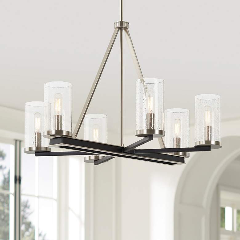 Image 1 Minka Cole's Crossing 26" Coal Brushed Nickel 6-Light Chandelier