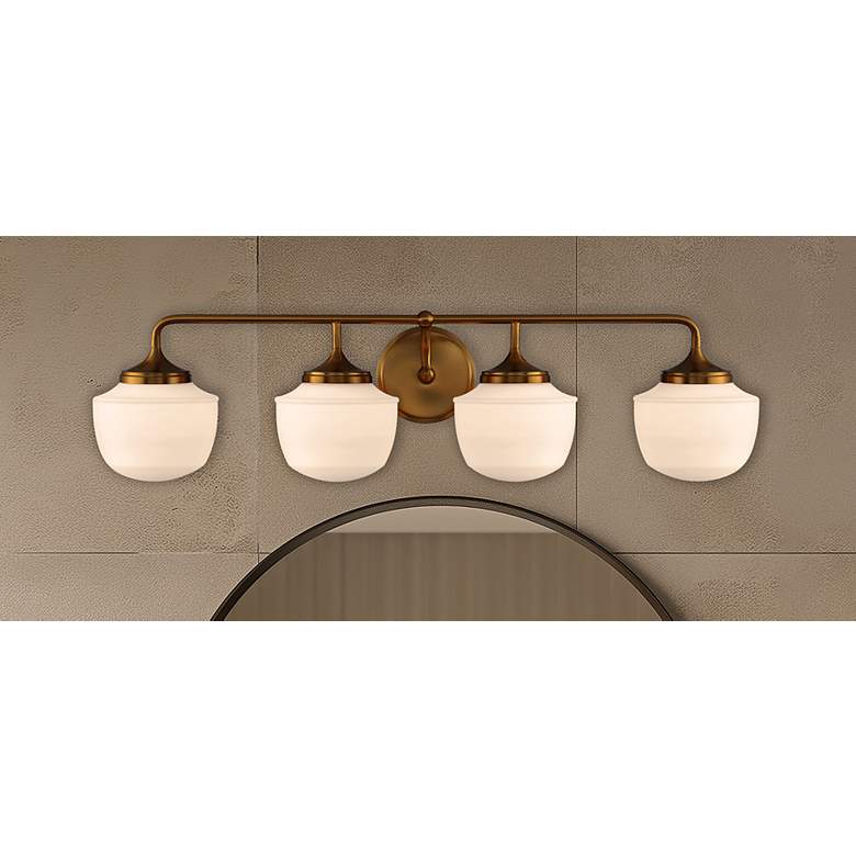 Image 2 Minka Cornwell 32" Wide Aged Brass 4-Light Vanity Bath Light