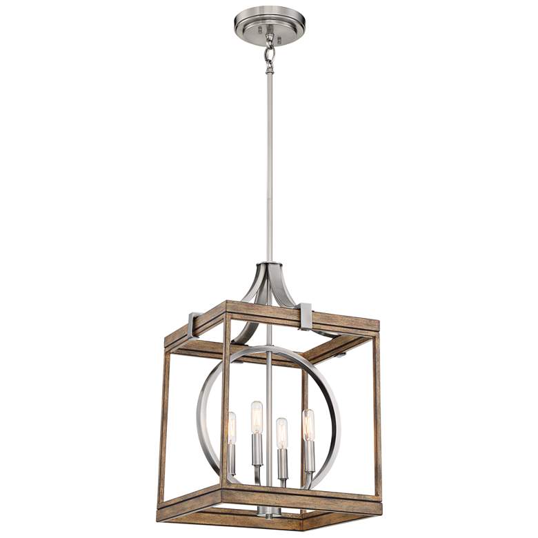 Image 2 Minka Country Estates 14 1/2" Wide Wood and Nickel 4-Light Pendant