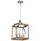 Minka Country Estates 14 1/2" Wide Wood and Nickel 4-Light Pendant