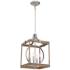 Minka Country Estates 14 1/2" Wide Wood and Nickel 4-Light Pendant