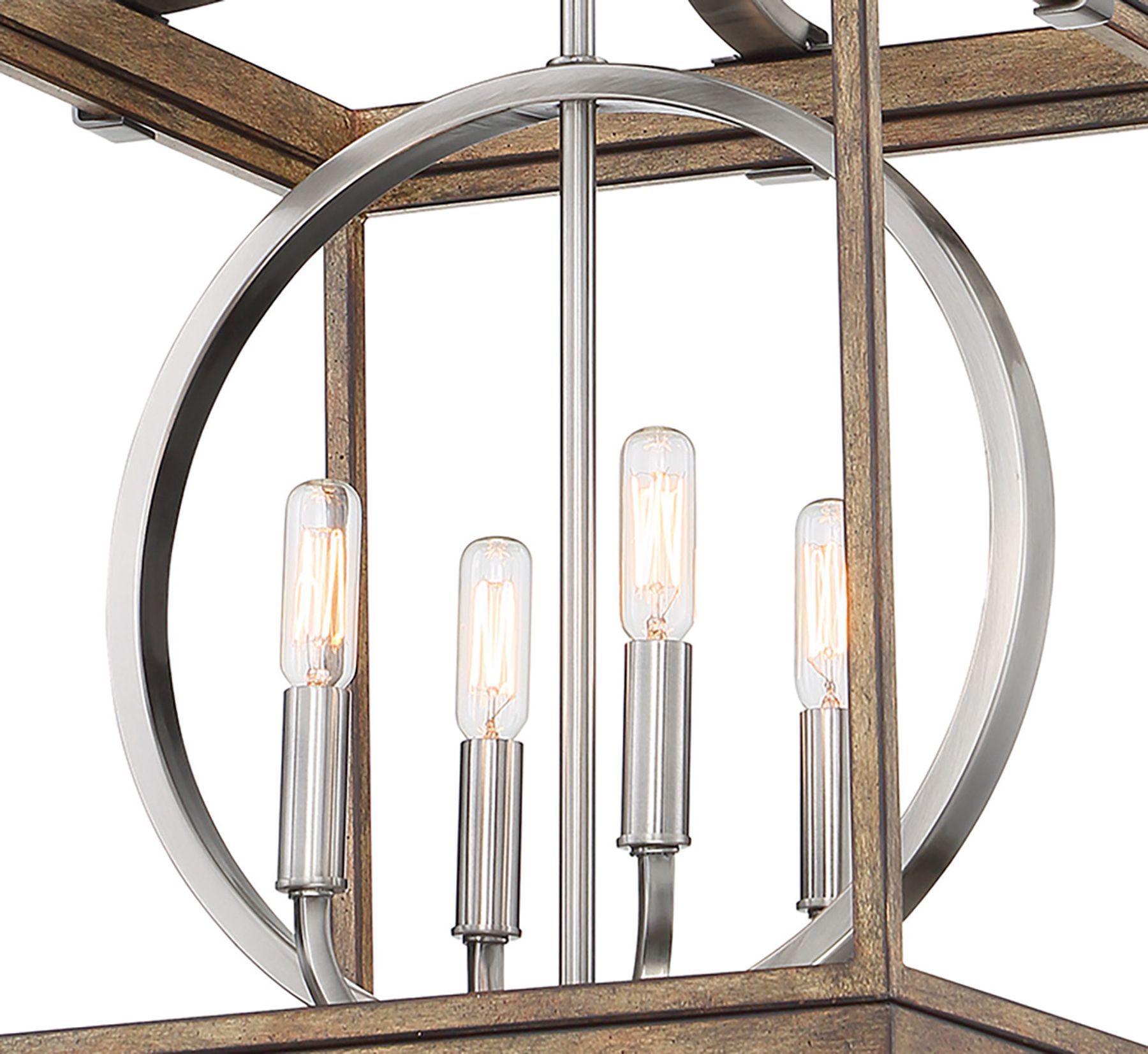 Image 4 Minka Country Estates 14 1/2" Wide Wood and Nickel 4-Light Pendant more views