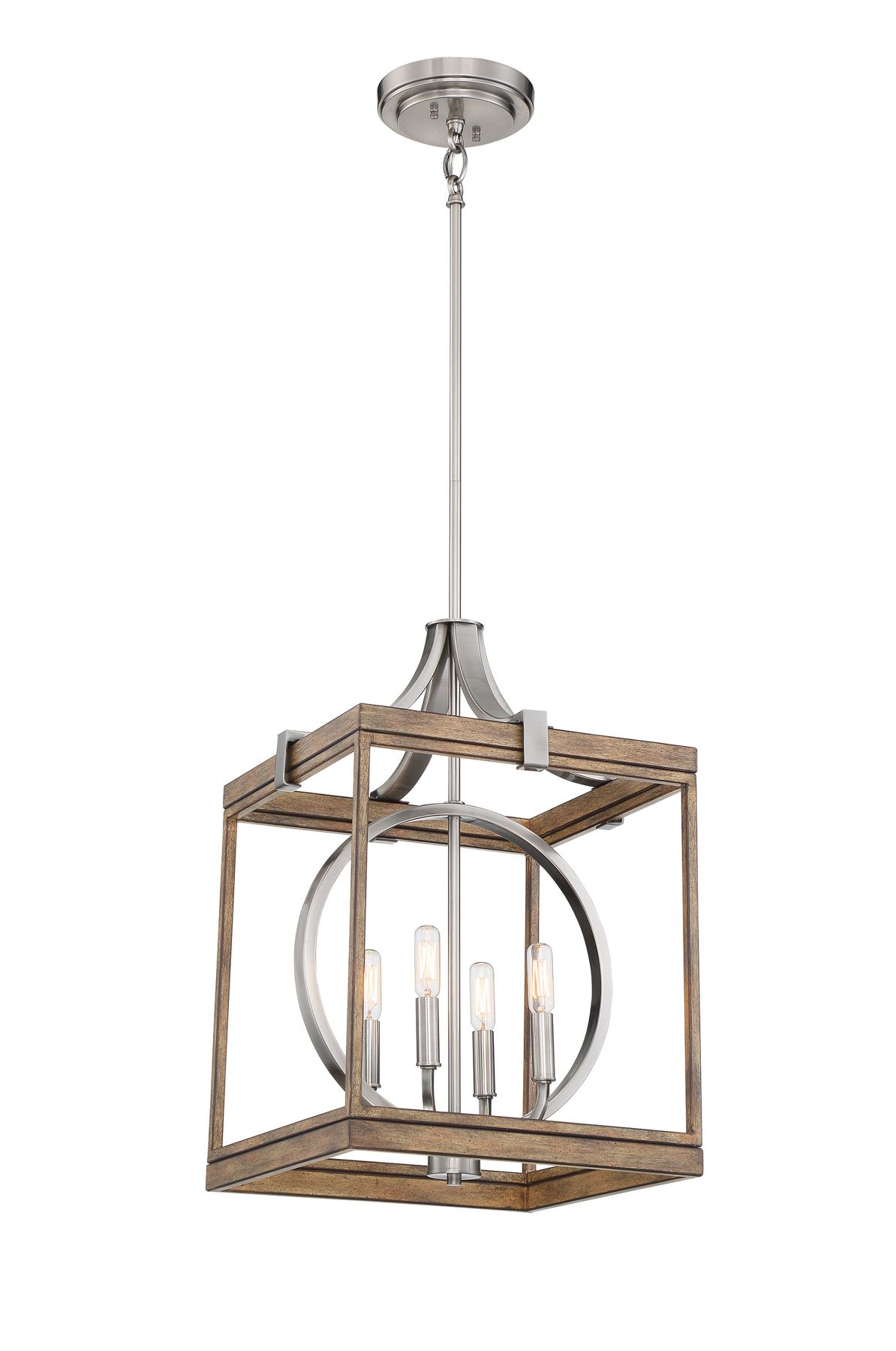 Image 6 Minka Country Estates 14 1/2" Wide Wood and Nickel 4-Light Pendant more views