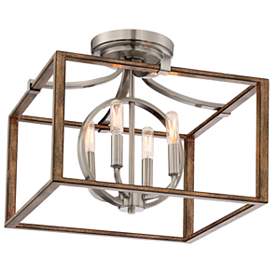 Image2 of Minka Country Estates 16 1/2" Wide Faded Wood 4-Light Ceiling Light