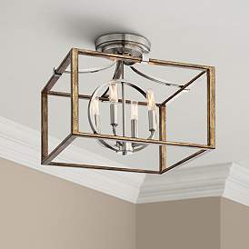 Image1 of Minka Country Estates 16 1/2" Wide Faded Wood 4-Light Ceiling Light