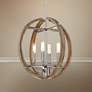 Minka Country Estates 16 3/4" Wide Wood and Nickel 4-Light Pendant