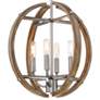 Minka Country Estates 16 3/4" Wide Wood and Nickel 4-Light Pendant
