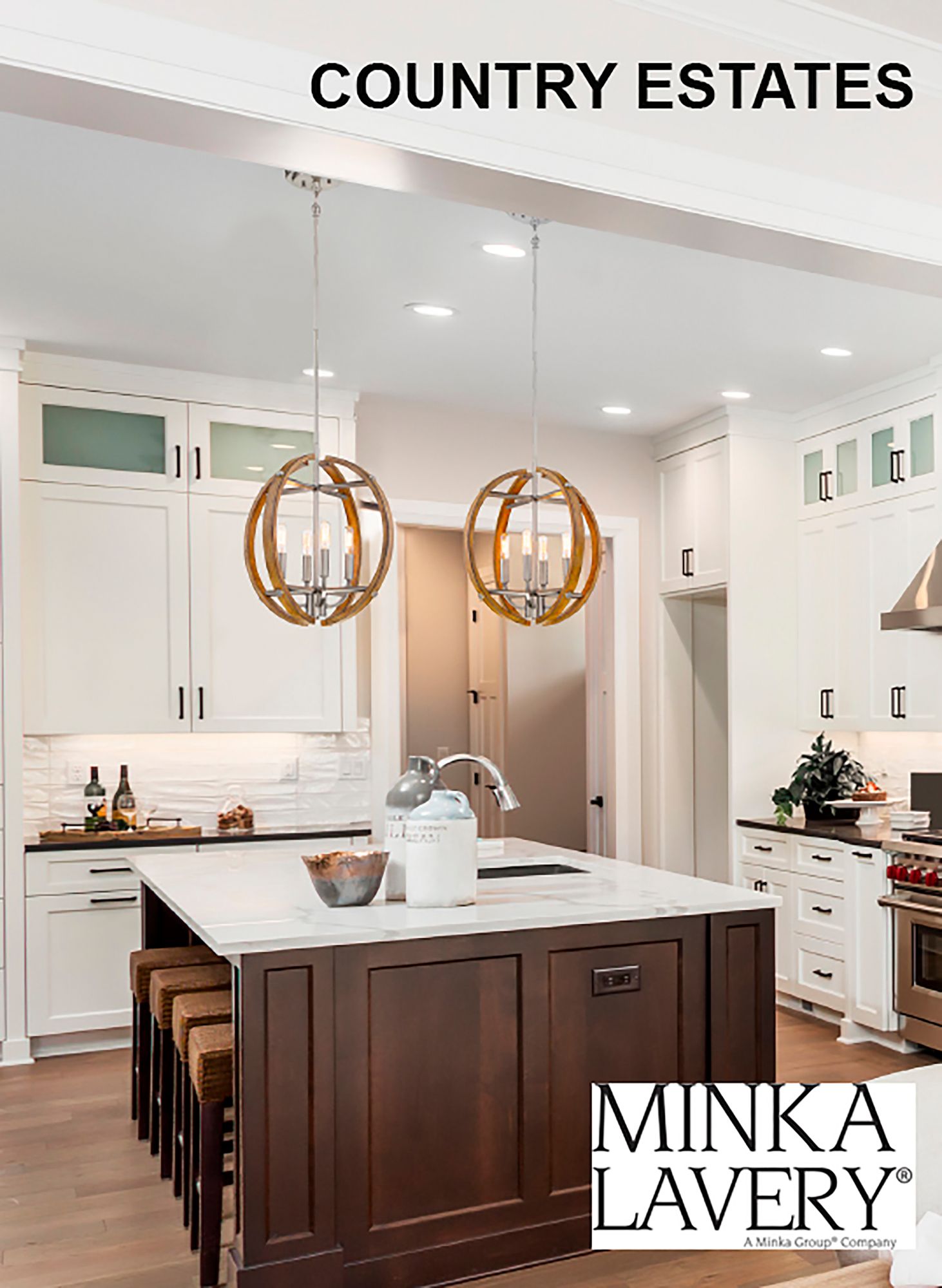 Image 5 Minka Country Estates 16 3/4" Wide Wood and Nickel 4-Light Pendant more views