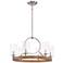 Minka Country Estates 28" Nickel and Wood Finish 6-Light Chandelier
