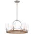 Minka Country Estates 28" Nickel and Wood Finish 6-Light Chandelier