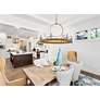 3_Minka Country Estates 28" Nickel and Wood Finish 6-Light Chandelier more views
