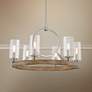 Minka Country Estates 28" Wide Nickel and Wood 6-Light Chandelier