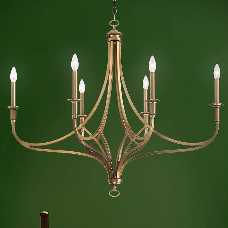 Image 1 Minka Covent Park 28" Wide Brushed Honey Gold 6-Light Chandelier