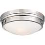 2_Minka Culver 13 1/4" Wide White Glass and Chrome Button Ceiling Light