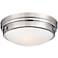 Minka Culver 13 1/4" Wide White Glass and Chrome Button Ceiling Light