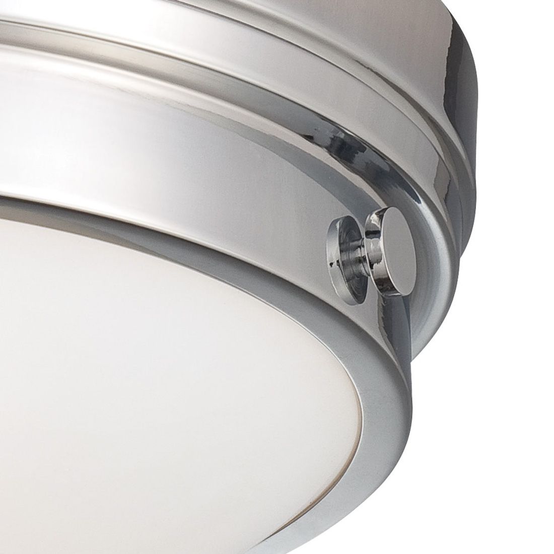 Image 3 Minka Culver 13 1/4" Wide White Glass and Chrome Button Ceiling Light more views