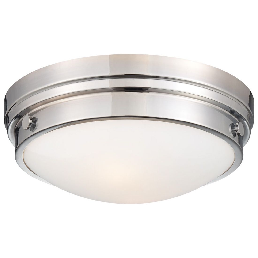 Image 5 Minka Culver 13 1/4" Wide White Glass and Chrome Button Ceiling Light more views