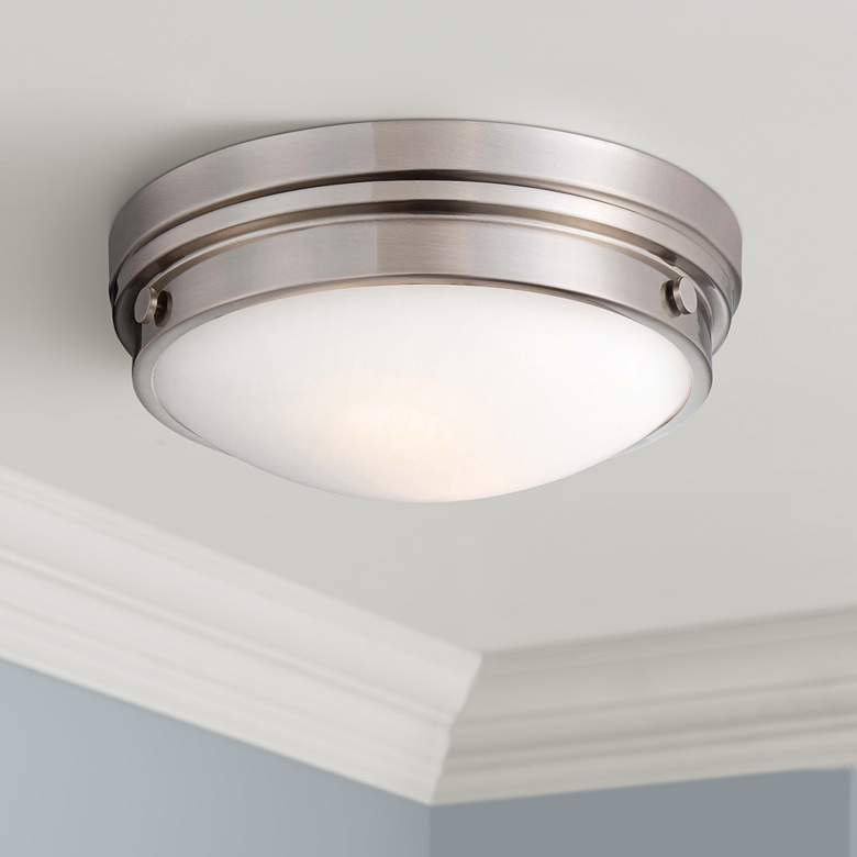 Image 1 Minka Culver Collection 13 1/4" Wide Brushed Nickel Ceiling Light