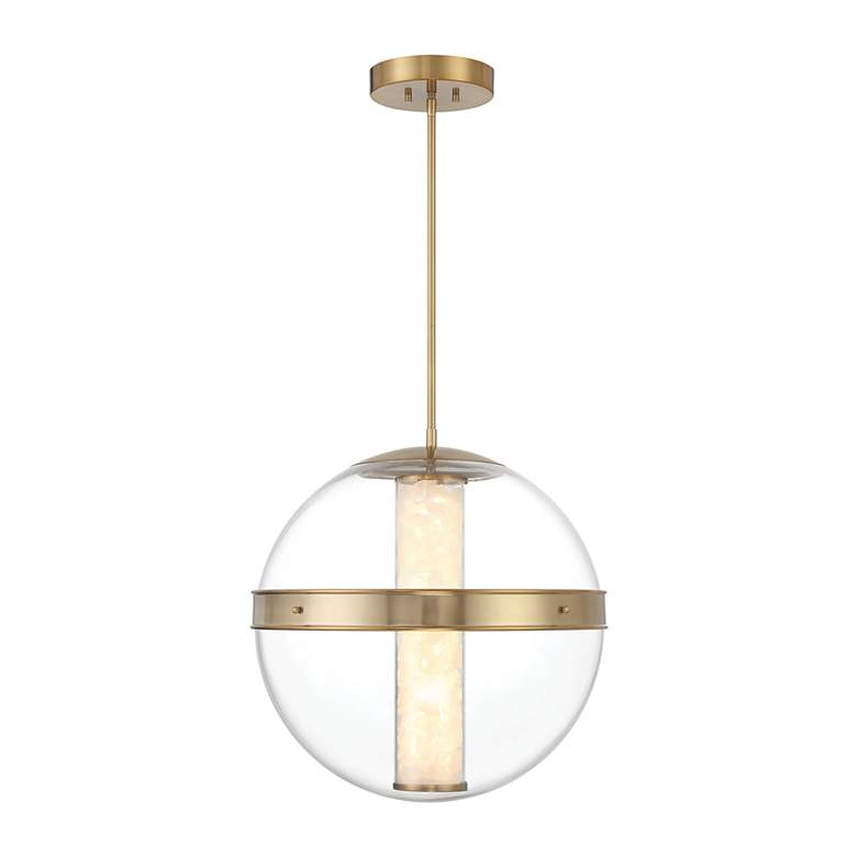 Image 2 Minka Divinely 20 1/2" Wide LED Brass and Clear Glass Globe Pendant more views