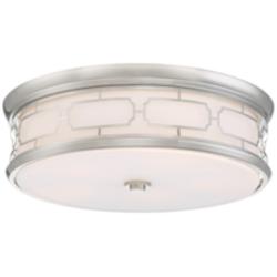 Minka Drum Flush Mount 20&quot; Modern Deco Nickel LED Ceiling Light