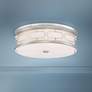 Minka Drum Flush Mount 20" Modern Deco Nickel LED Ceiling Light