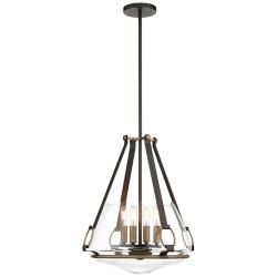 Minka Eden Valley 17 3/4" Wide Smoked Iron Aged Gold 4-Light Pendant