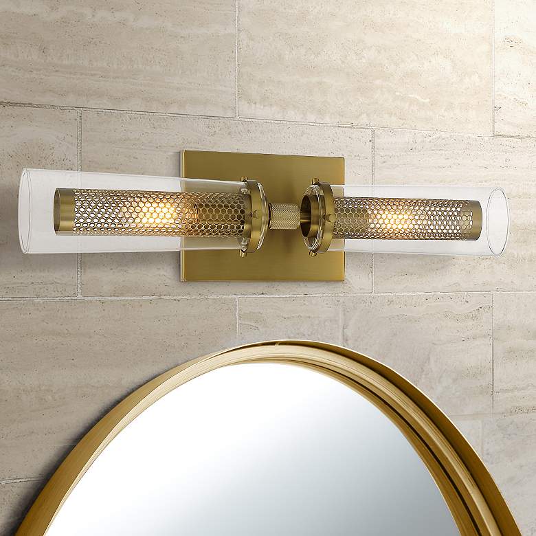 Image 1 Minka Emmerham 20 1/4" Wide Soft Brass Metal 2-Light Bath Light