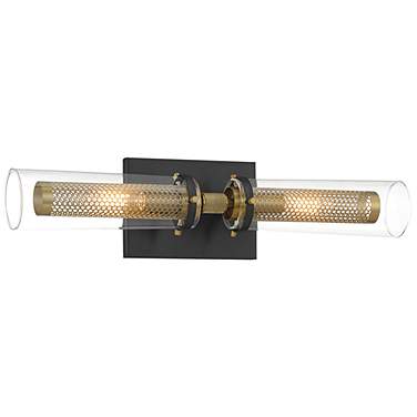Minka Emmerham 20 1/4" Wide Coal and Soft Brass 2-Light Bath Light