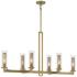 Minka Emmerham 44" Wide Soft Brass 6-Light Linear Island Pendant