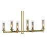 3_Minka Emmerham 44" Wide Soft Brass 6-Light Linear Island Pendant more views