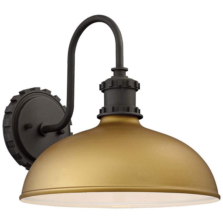 Image 1 Minka Escudilla 11 3/4" High Painted Honey Gold Outdoor Wall Light