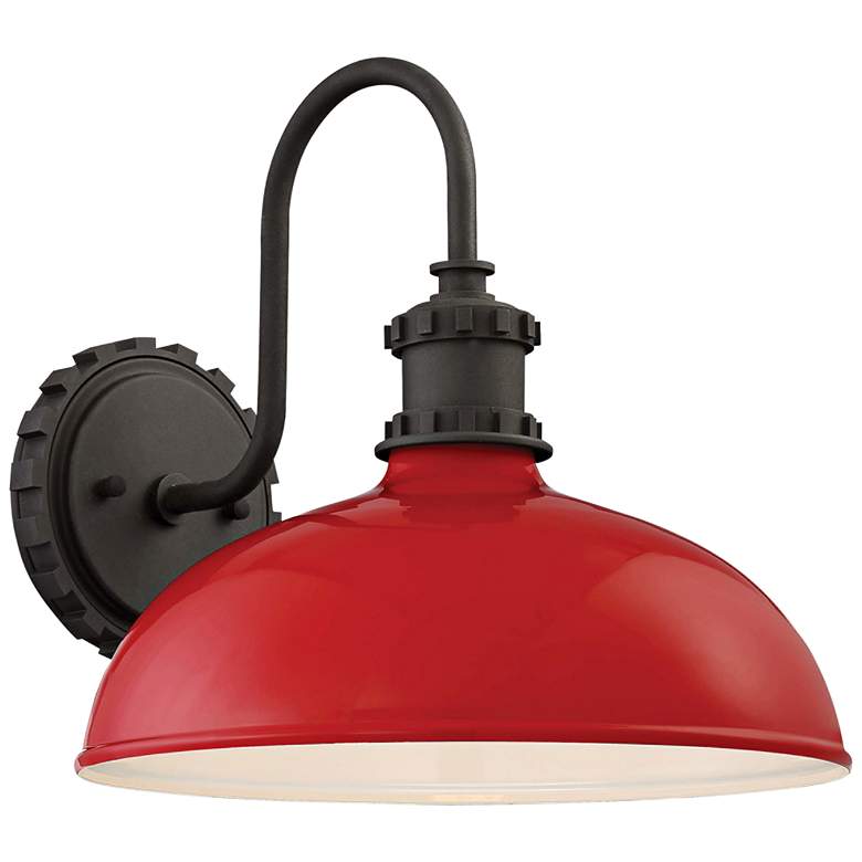 Image 2 Minka Escudilla 11 3/4" Red Gloss Modern Industrial Outdoor Wall Light