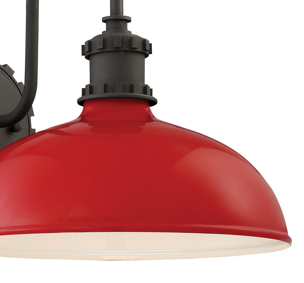 Thumbnail3 of Minka Escudilla 11 3/4" Red Gloss Modern Industrial Outdoor Wall Light more views
