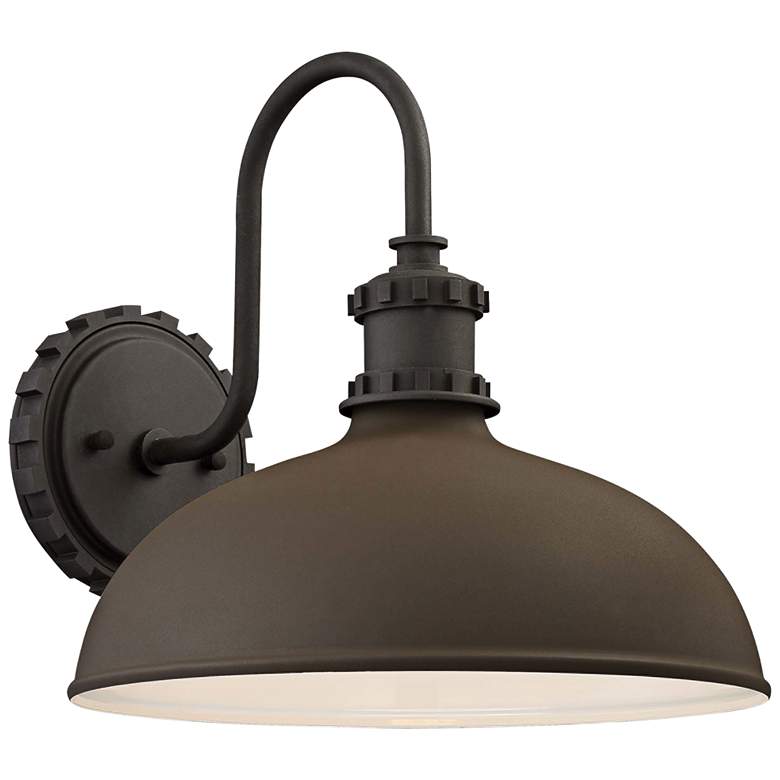 Image 1 Minka Escudilla 11 3/4" Textured Bronze Industrial Barn Outdoor Light