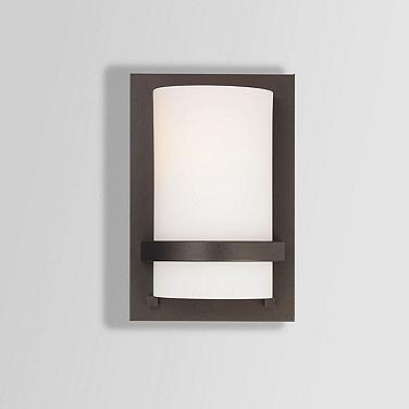 Minka Fieldale Lodge 10" High Smoked Iron White Glass Wall Sconce
