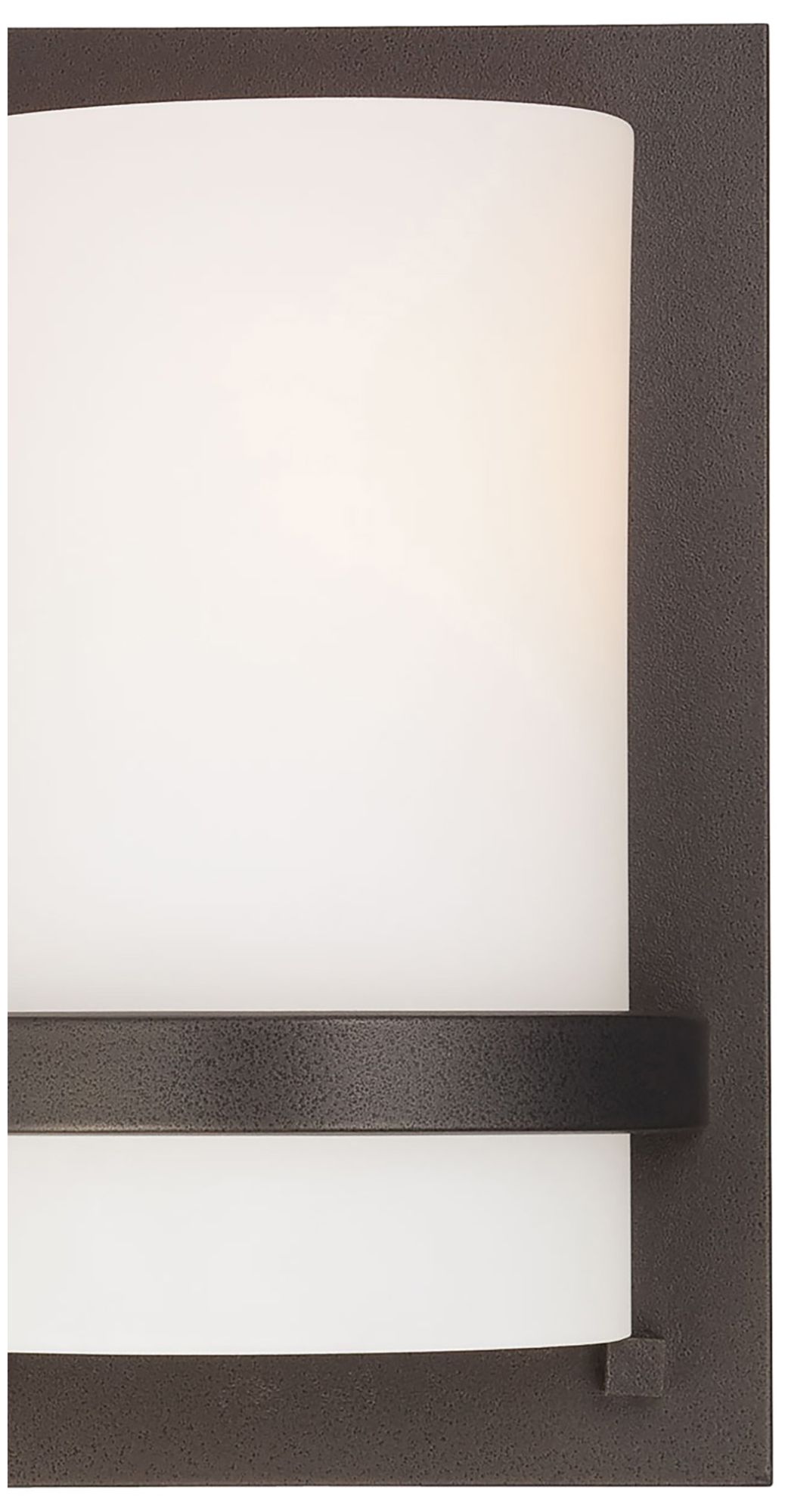 Image 3 Minka Fieldale Lodge 10" High Smoked Iron White Glass Wall Sconce more views