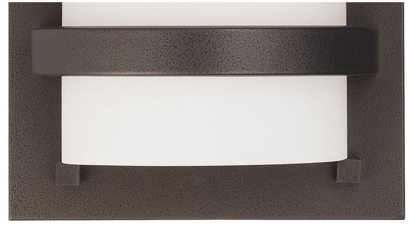 Image 4 Minka Fieldale Lodge 10" High Smoked Iron White Glass Wall Sconce more views