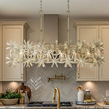 Minka Flower Child 38 1/2" Wide Ambry Gold 6-Light Island Chandelier
