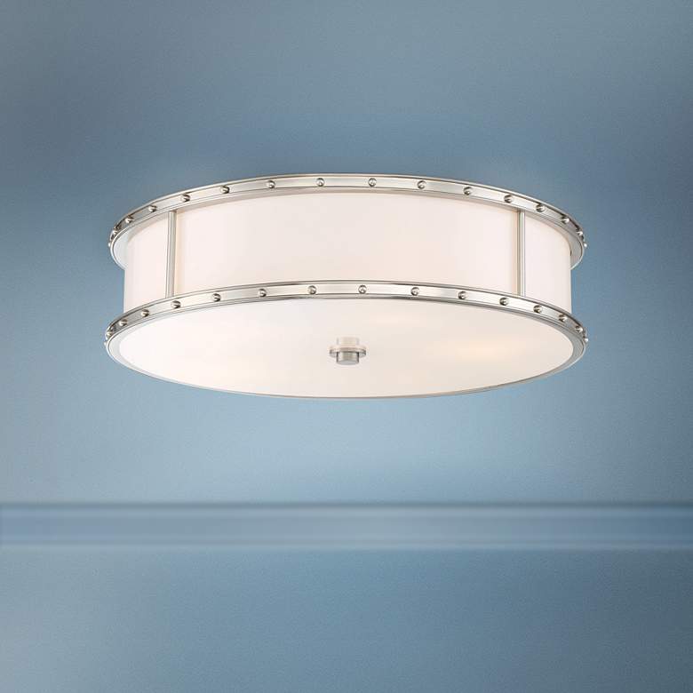 Image 1 Minka Flush Mount 20 1/4"W Brushed Nickel Drum LED Ceiling Light