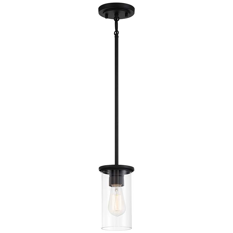 Image 1 Minka Haisley 4 3/4" Wide Black and Clear Glass Mini Pendant