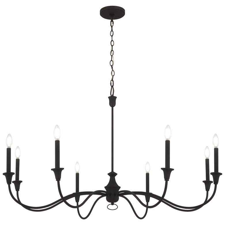 Image 1 Minka Halifax County 48" 8-Light Textured Black Candelabra Chandelier