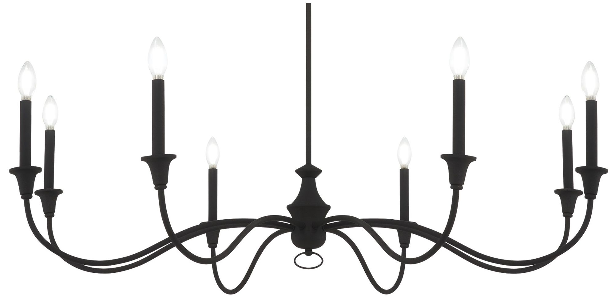 Thumbnail3 of Minka Halifax County 48" 8-Light Textured Black Candelabra Chandelier more views