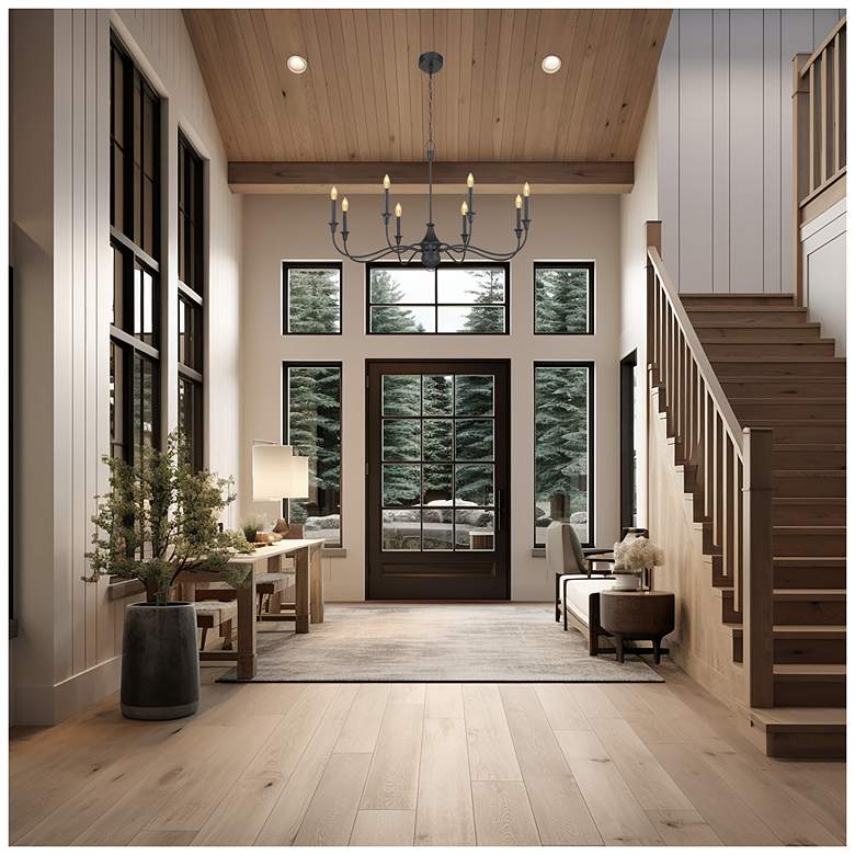 Image 4 Minka Halifax County 48" 8-Light Textured Black Candelabra Chandelier more views