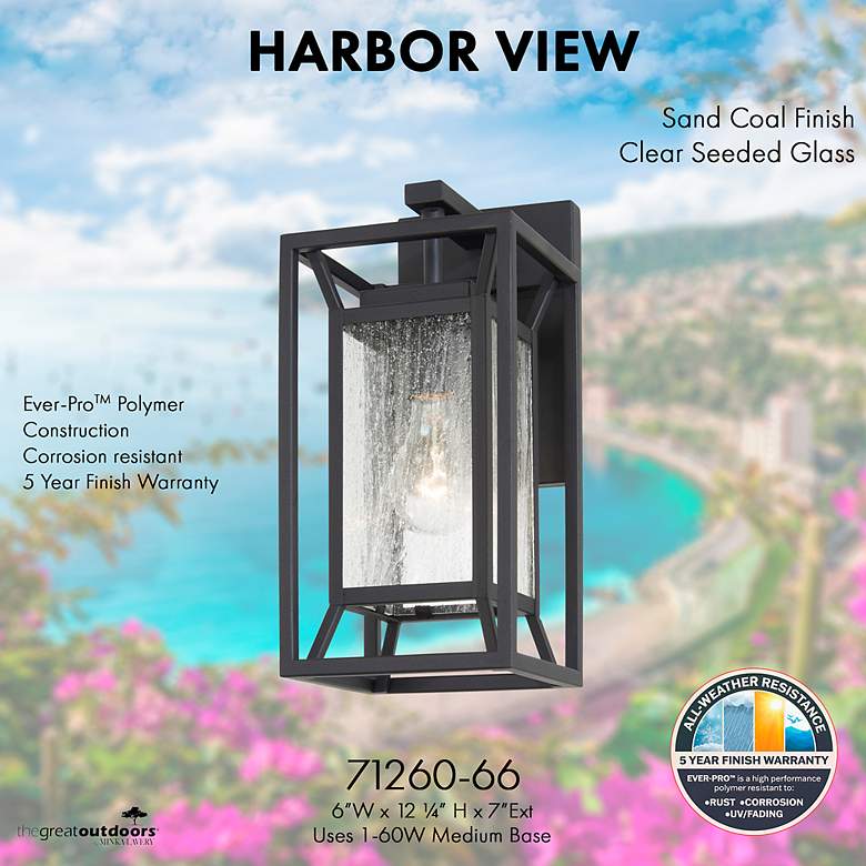 Image 6 Minka Harbor View 12 1/4" High Sand Coal Marine Grade Outdoor Light more views